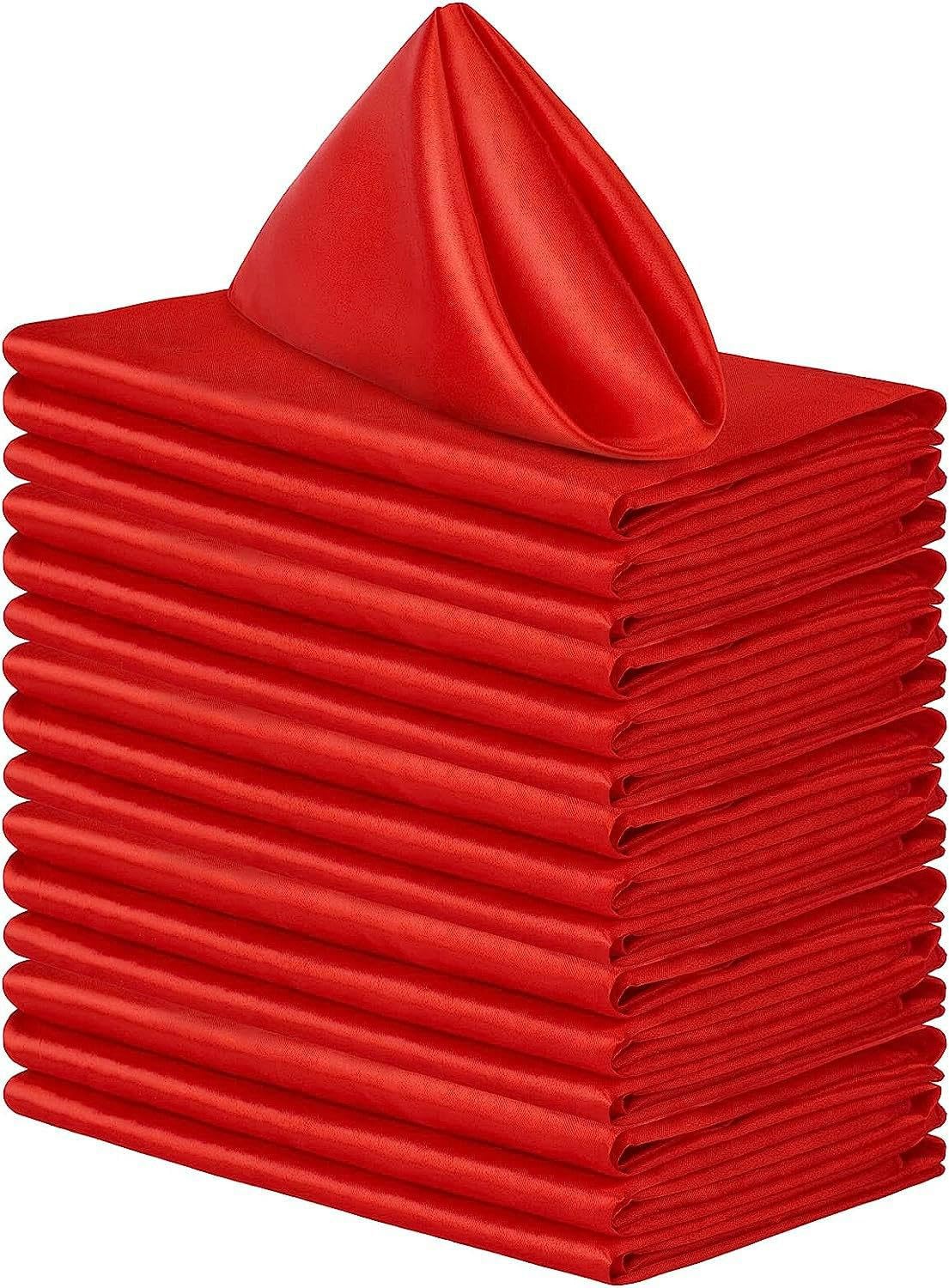 50 * 50 CM 50 pz Verde Scuro Quadrato Tovaglioli di Stoffa di Raso Tovaglioli di Stoffa Riutilizzabili per La Cerimonia Nuziale Complementi Arredo Casa Tovaglioli di Stoffa