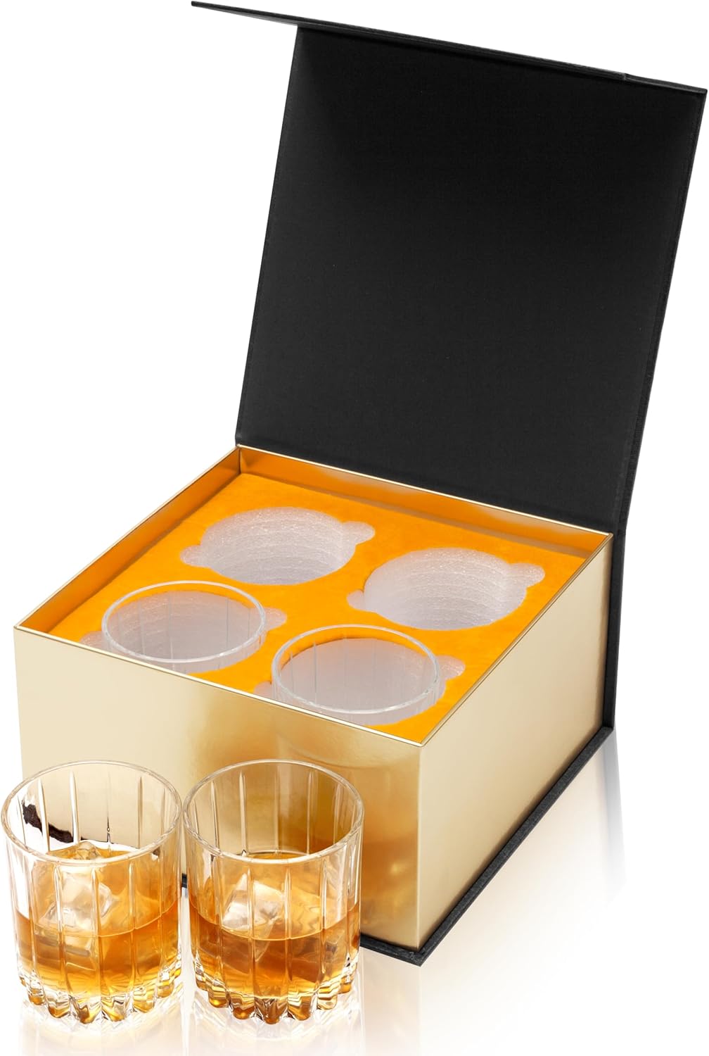 KANARS Crystal Whiskey Glasses, Set of 4 Premium Rocks Glasses in Elegant Gift Box, 10 Oz Old Fashioned Glass Tumblers for Bourbon, Scotch Whisky, Cocktails, Cognac, Liquor Drinking - Image 2