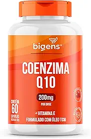 Coenzima Q10 200mg com vitamina E 10mg, alta concentração, 60 cápsulas, Biogens (Unidade)