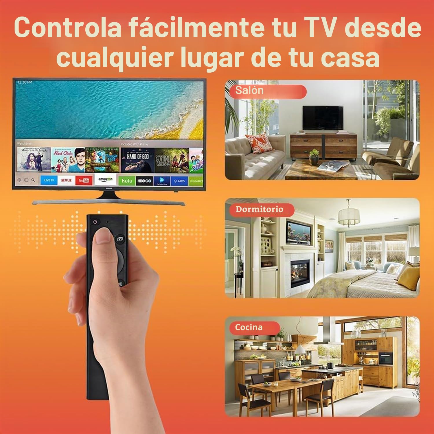 Repuesto para Control Remoto Samsung TV, para Todos los mandos a Distancia Samsung 2019-2026 para Smart TV con Control de Voz.