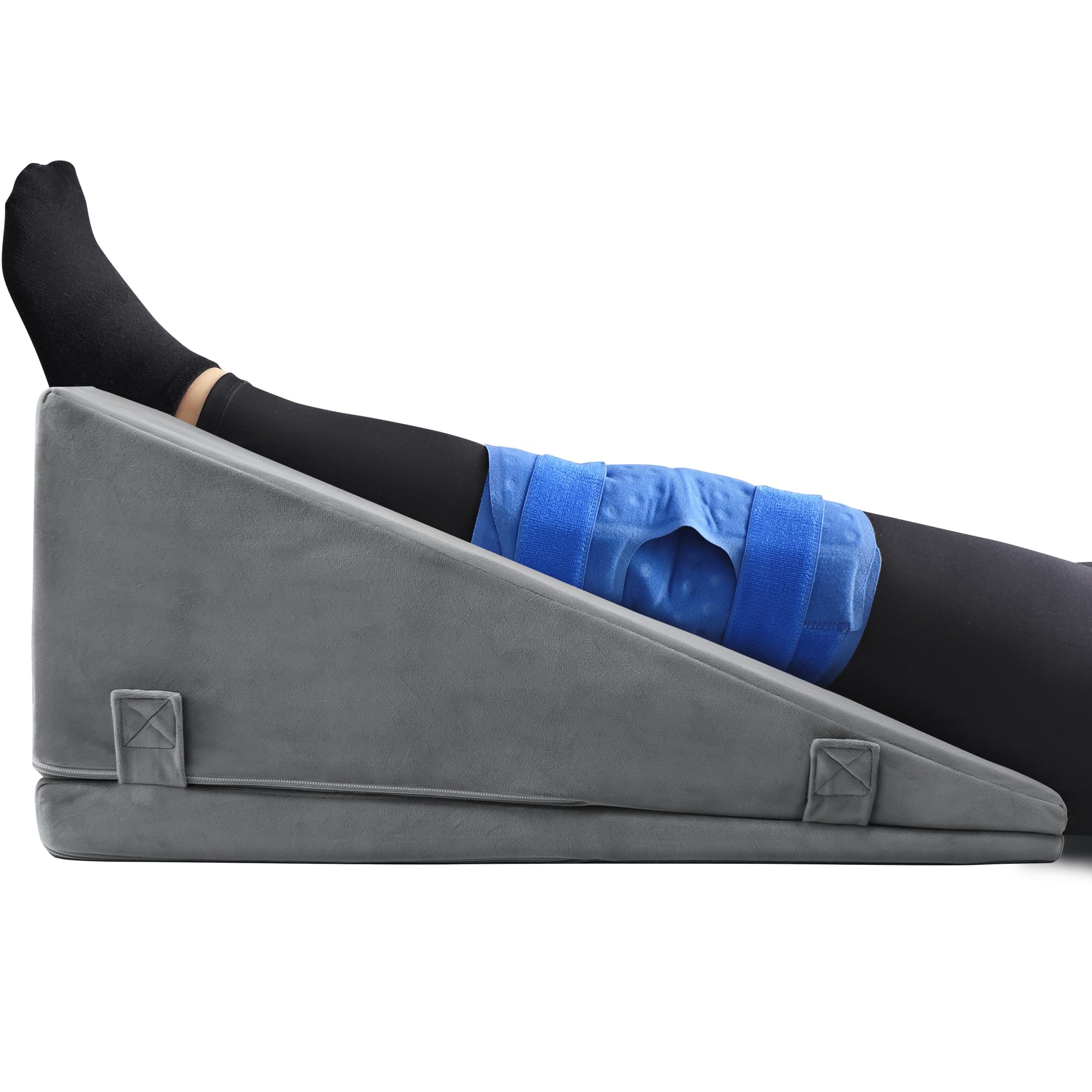 Beinerhöhungskissen für nach Operationen – hält das Knie gerade, ergonomisches Keilkissen mit durchgehender Beinkontur für Post-OP, Verletzungs- und Schmerzlinderung, reduziert Schwellungen