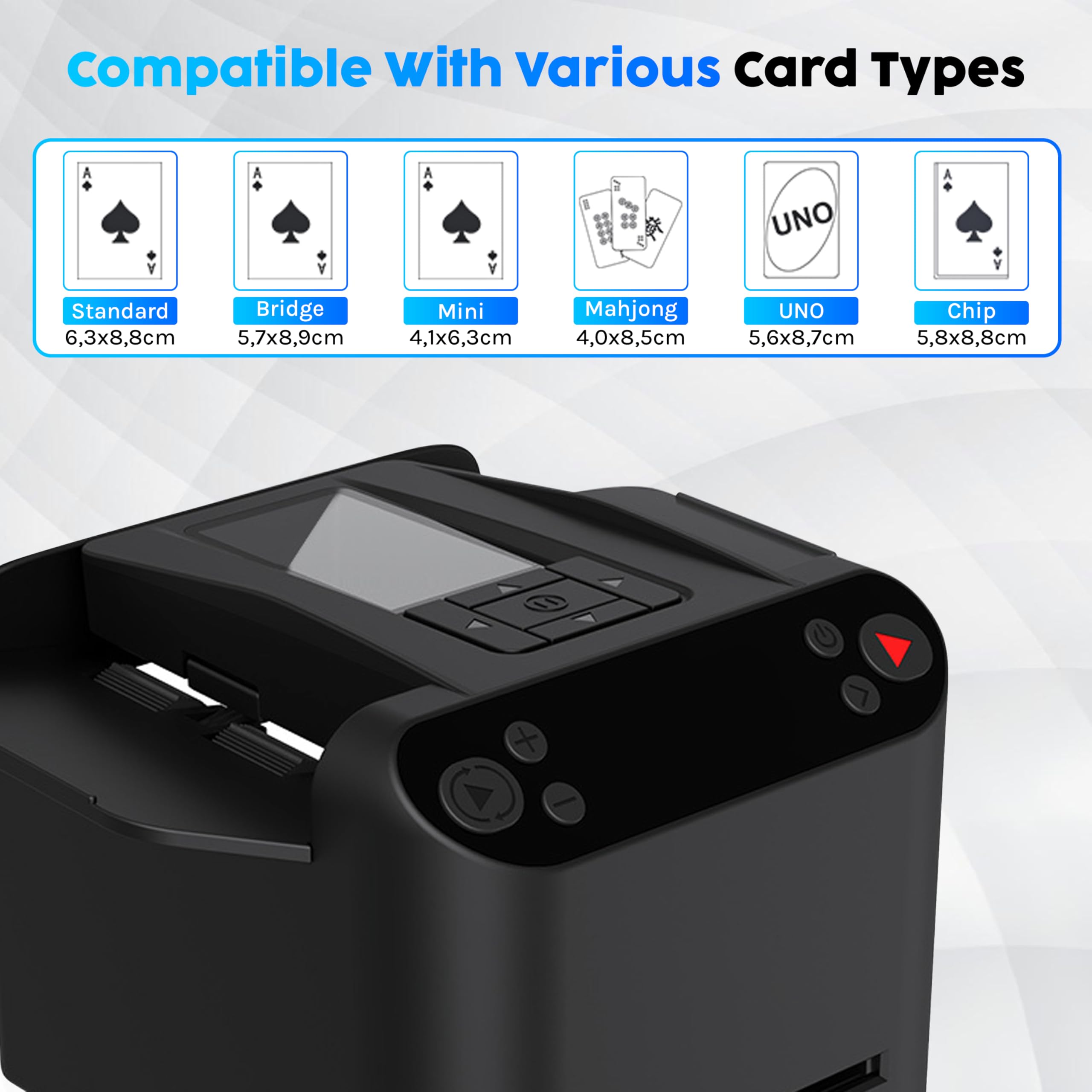 Mescolatore Automatico di Carte | Ricaricabile USB, per Poker e Giochi di Carte, Facile da Usare | Ideale per Famiglie e Serate di Gioco
