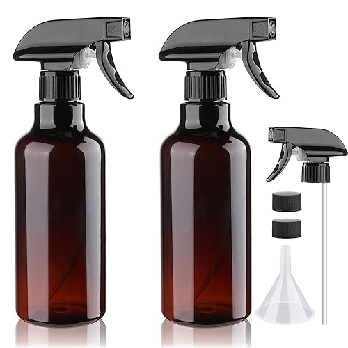 Miniatura 6 de Botellas pulverizadoras de plástico vacías de 16.9 onzas líquidas, paquete de 2 botellas de pulverización resistentes para soluciones de limpieza,