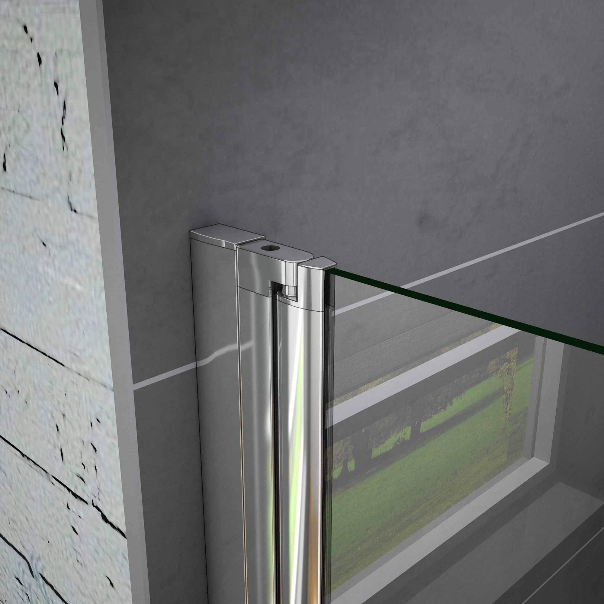 H.185cm Box Doccia Per Nicchia 90cm Porta Battente 6mm Vetro