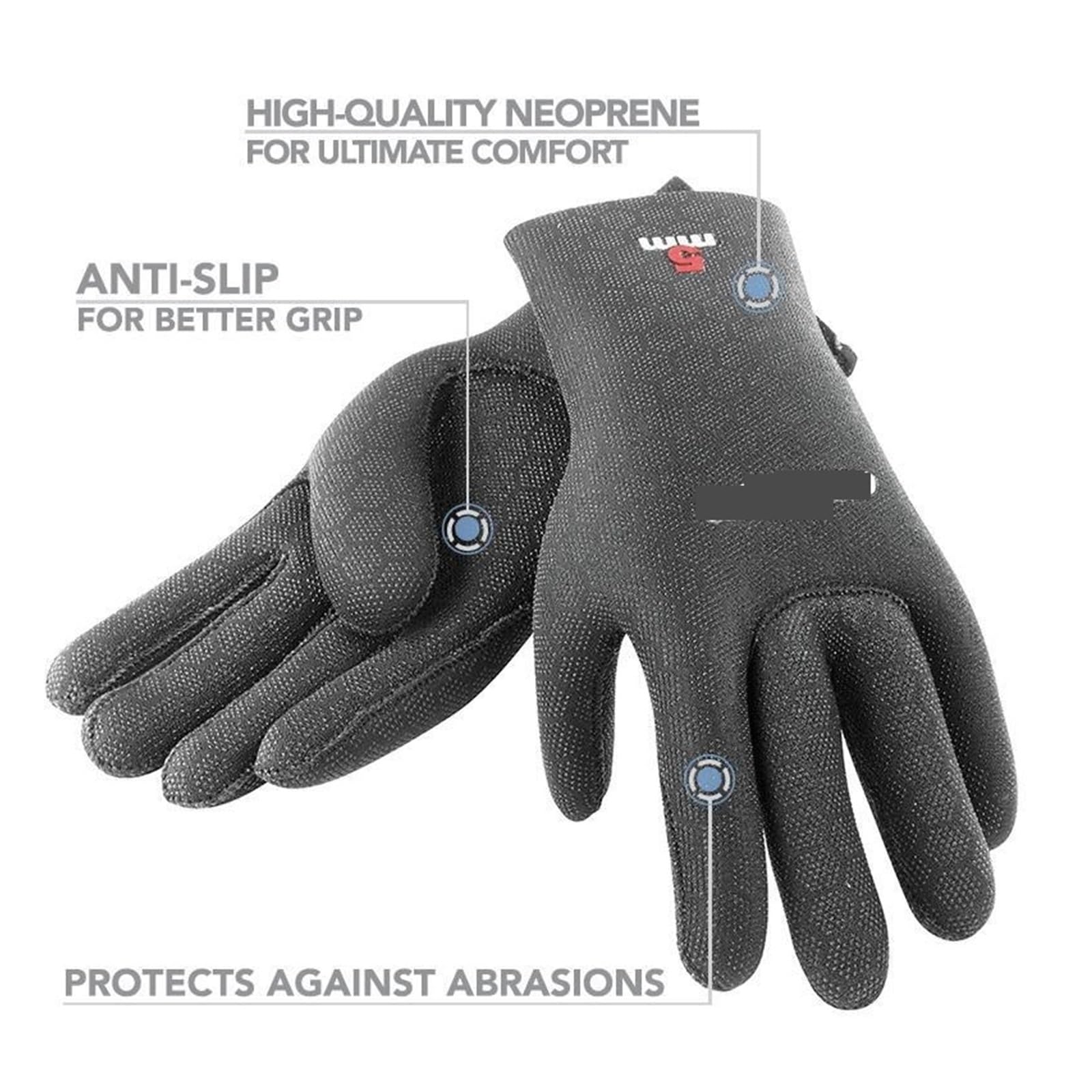 High Stretch 2.5mm 3.5mm 5mm Guantes de Buceo de Neopreno Buceo Snorkel Guante de Cinco Dedos Hombre y Mujer Amplias Aplicaciones.