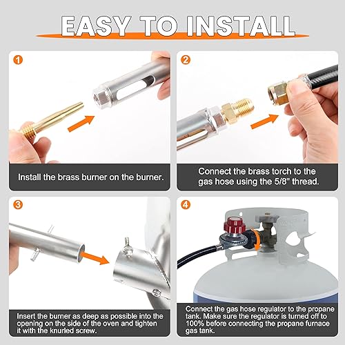 Miniatura 6 de GongYi Kits de horno de fusión de propano de 17.6 lbs con pinzas de crisol, fundición de acero inoxidable Klin fundición aluminio plata oro metal