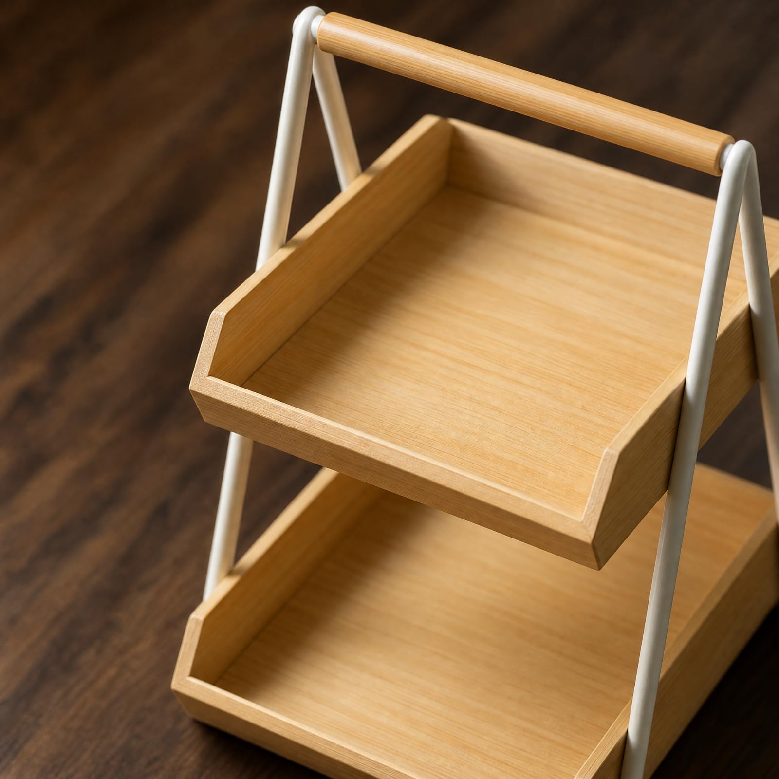 Étagère Table à Structure En A Plateaux Multifonctionnel Porte- à Plateaux En Bois Poignée peu Encombrant pr Cuisine, lon, L