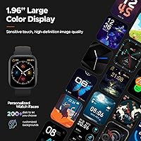 Vista 6 de truefree Reloj inteligente para hombres y mujeres con llamadas Bluetooth de 1.96 pulgadas, pantalla táctil completa, rastreador de actividad física