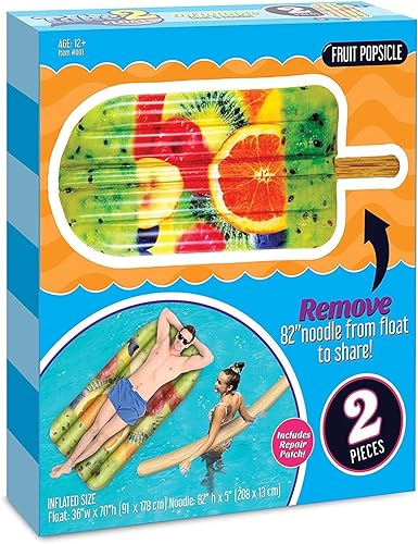 Miniatura 8 de Flotador de paletas de frutas y fideos – Tubo flotante de piscina, balsas inflables para niños y adultos – Flotador grande para natación en la playa