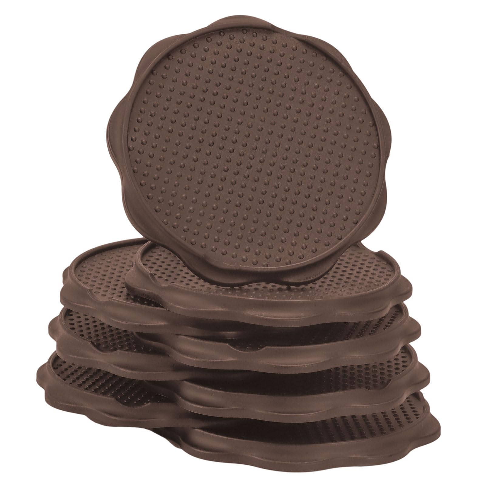 COBARYEN Furniture Pads for Camping Chairs Anti-Sinking Outdoor Furniture Cups Chair Leg Protectors for Sand, Lawn or Soft Ground (8, Brown, 5.35 in)