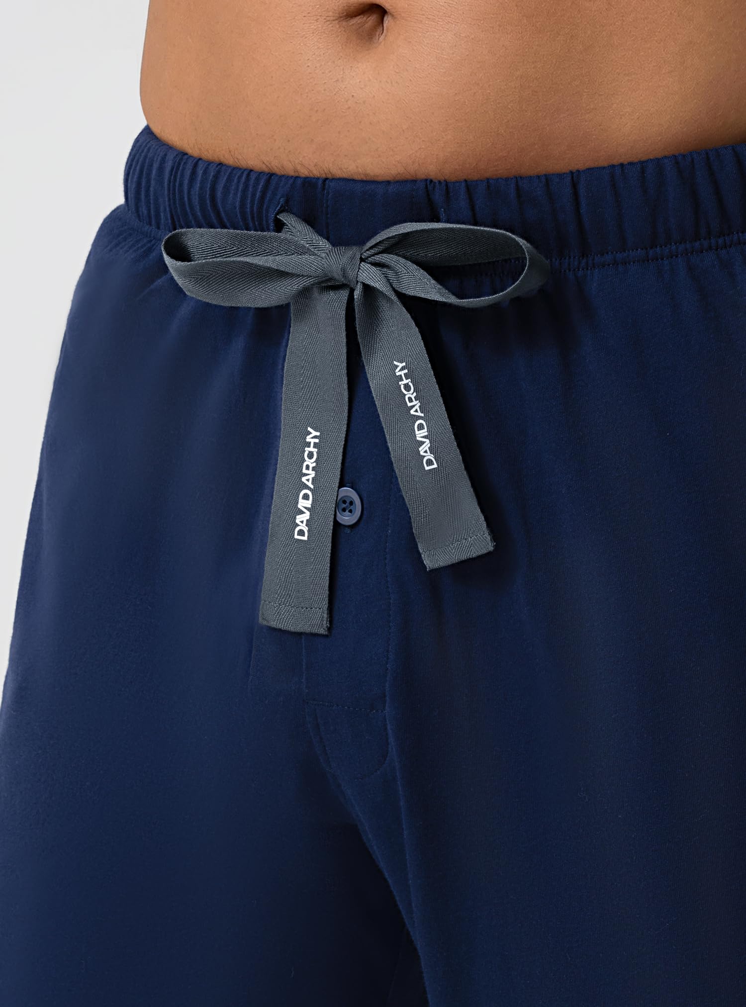 DAVID ARCHY Pigiama da Uomo in Cotone a Maniche Lunghe e Pantaloni con Tasche, Morbidi e Confortevoli