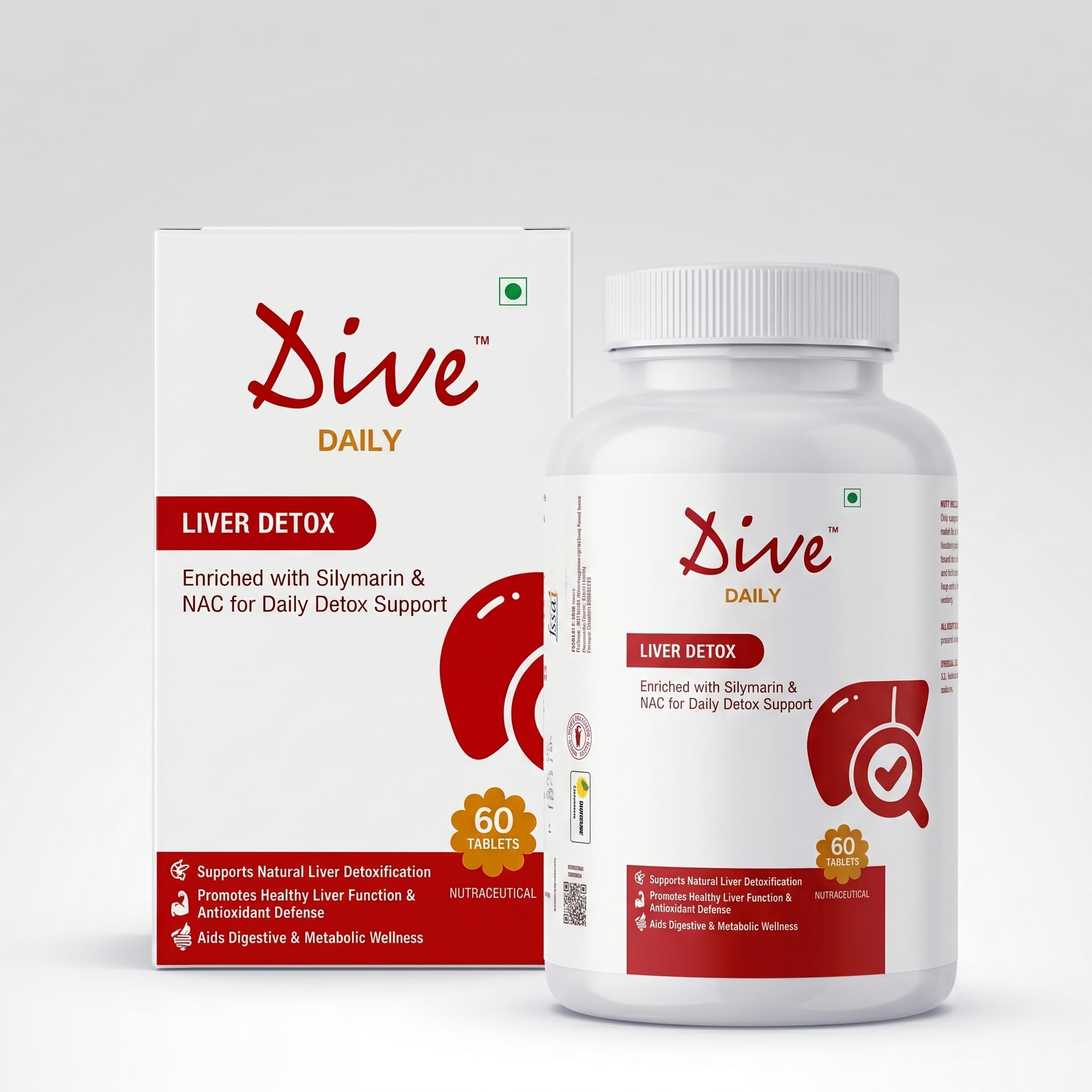 Dive Daily Liver Detox | Silymarin 250mg + NAC 225mg | Liver Health & Detox Support Supplement | Milk Thistle, Beetroot, Dandelion & Kutki Extract | Liver Detox & Antioxidant Wellness Formula Metabolic Wellness | 60 Tablets-image-46
