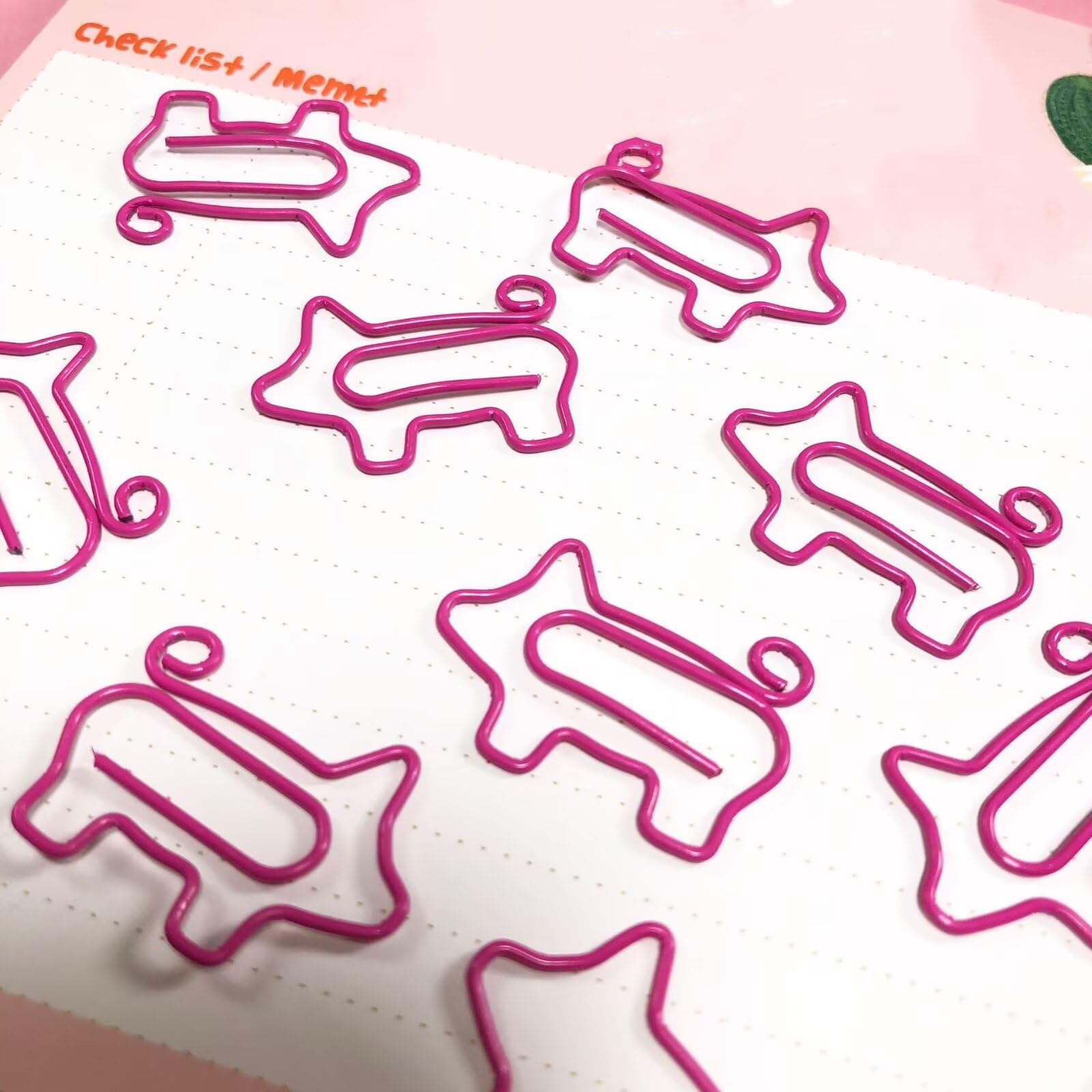 100 graffette in metallo a forma di maiale rosa, piccole graffette carine a forma di animali dei cartoni animati, segnalibri, per scuola, ufficio, casa, documenti di carta