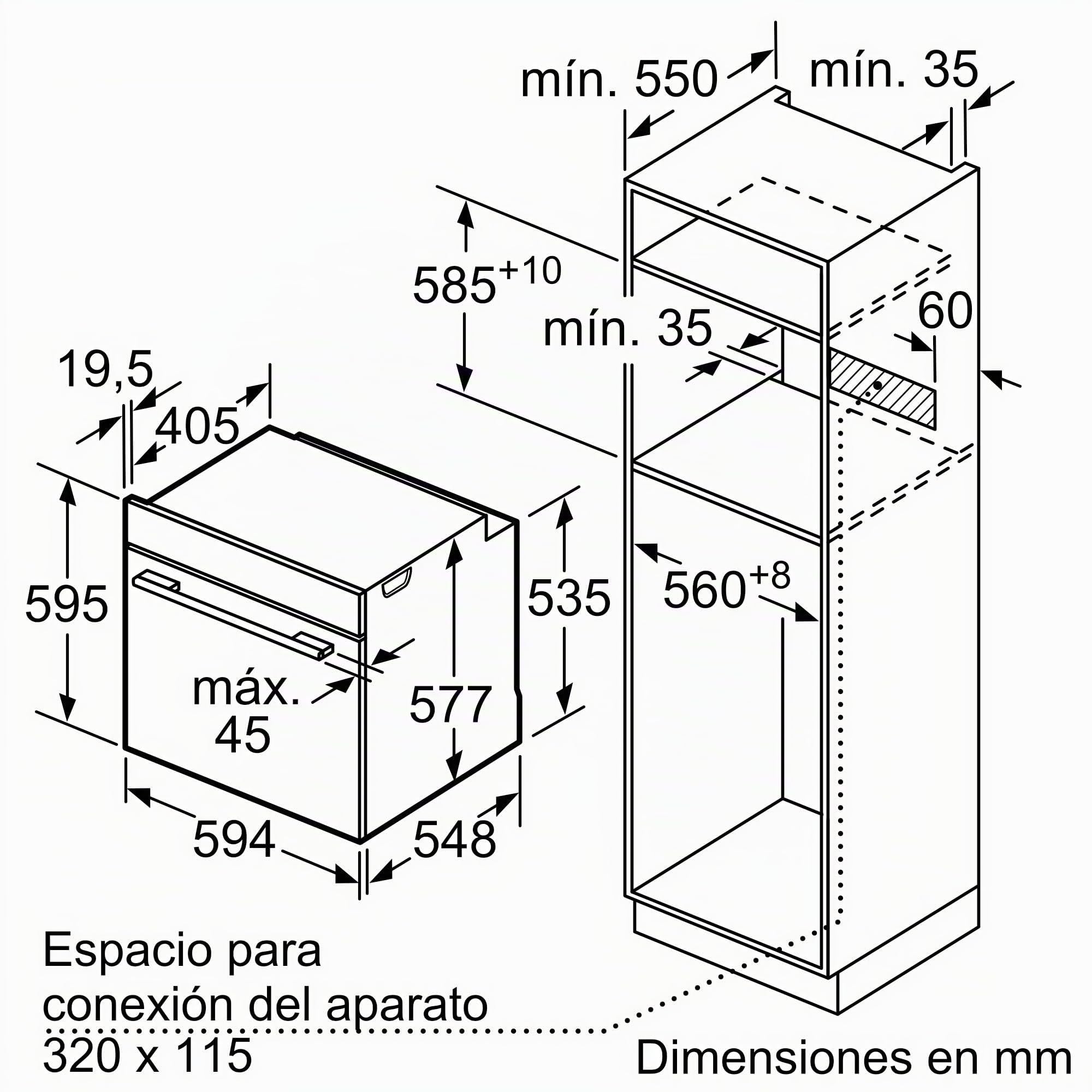 Bosch - Horno Multifunción con Vapor Añadido, 60 cm, Asistente de limpieza con agua, Recetas pre-programadas, Electrónica TFT con símbolos TouchControl, Serie 8, acero inoxidable, HRG635BS1