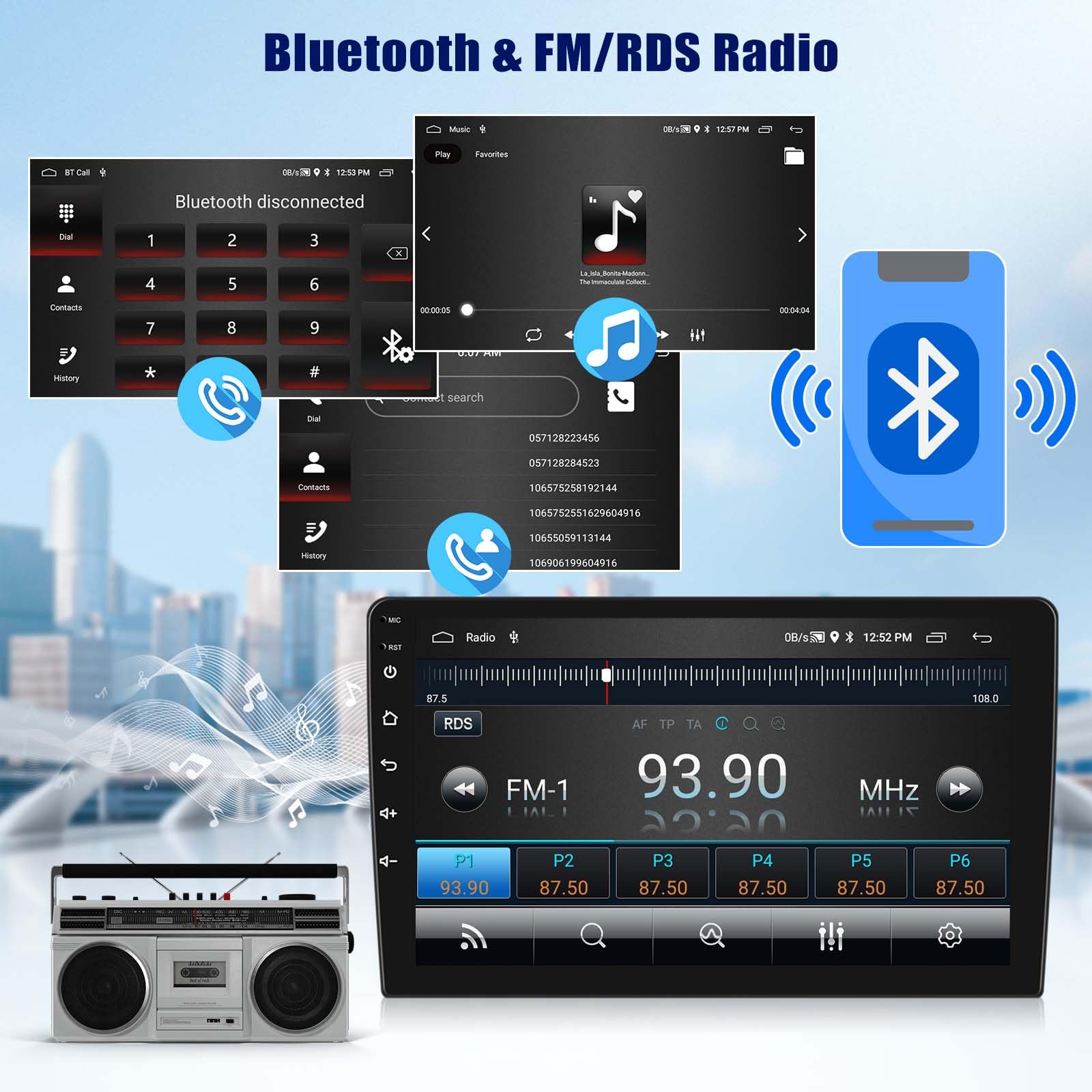 CAMECHO Radio Para Citroen Berlingo 2015-2018, Android 13, 8 Núcleos, 2GB+64GB, Pantalla 9", GPS, CarPlay Y Android Auto Inalámbricos, Bluetooth, DSP 32EQ, Cámara Trasera Incluida