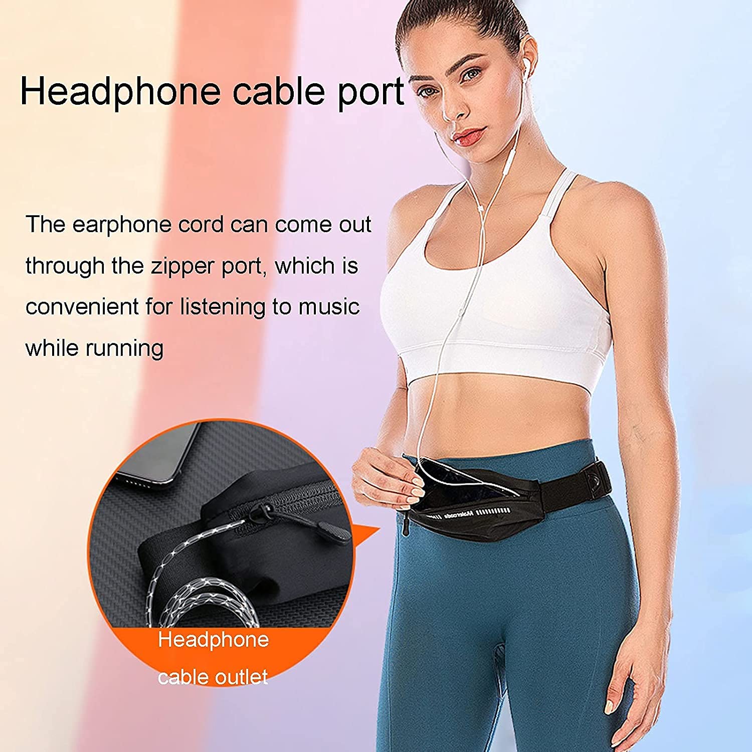 Fanny Pack for Men & Femmes Sac de téléphone Portable Sports étanches à l'eau Qui Peut contenir Un téléphone Portable de 6,5 Pouces, adapté à la Forme Physique, à la Course à Pied