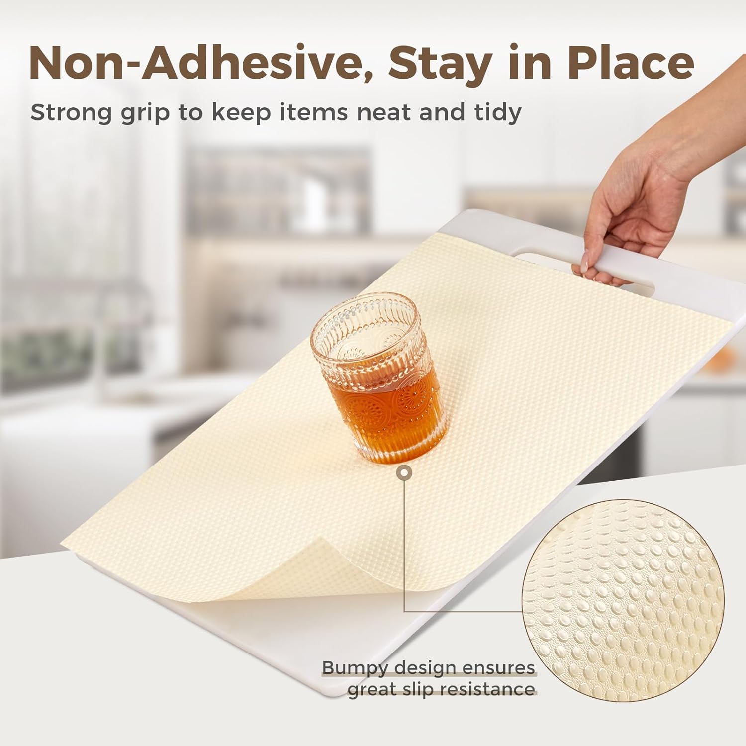 Non-Adhesive ALIUNI Cream EVA Shelf Liner