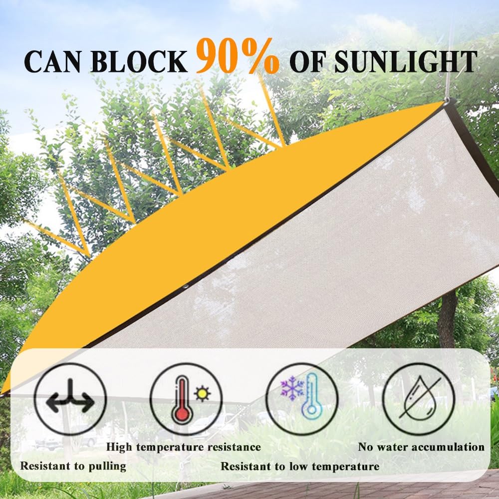 Generic Privacy Shade Cloth 90% Shading Shade Cover White Sun Shade Net for Plant Cover, Greenhouse, Patio, Tomatoes, Chicken Coop, Barn 3.3X13FT 13X26FT 16.4X65.6FT 29.5X36FT (Size : 3.3x9.9ft)