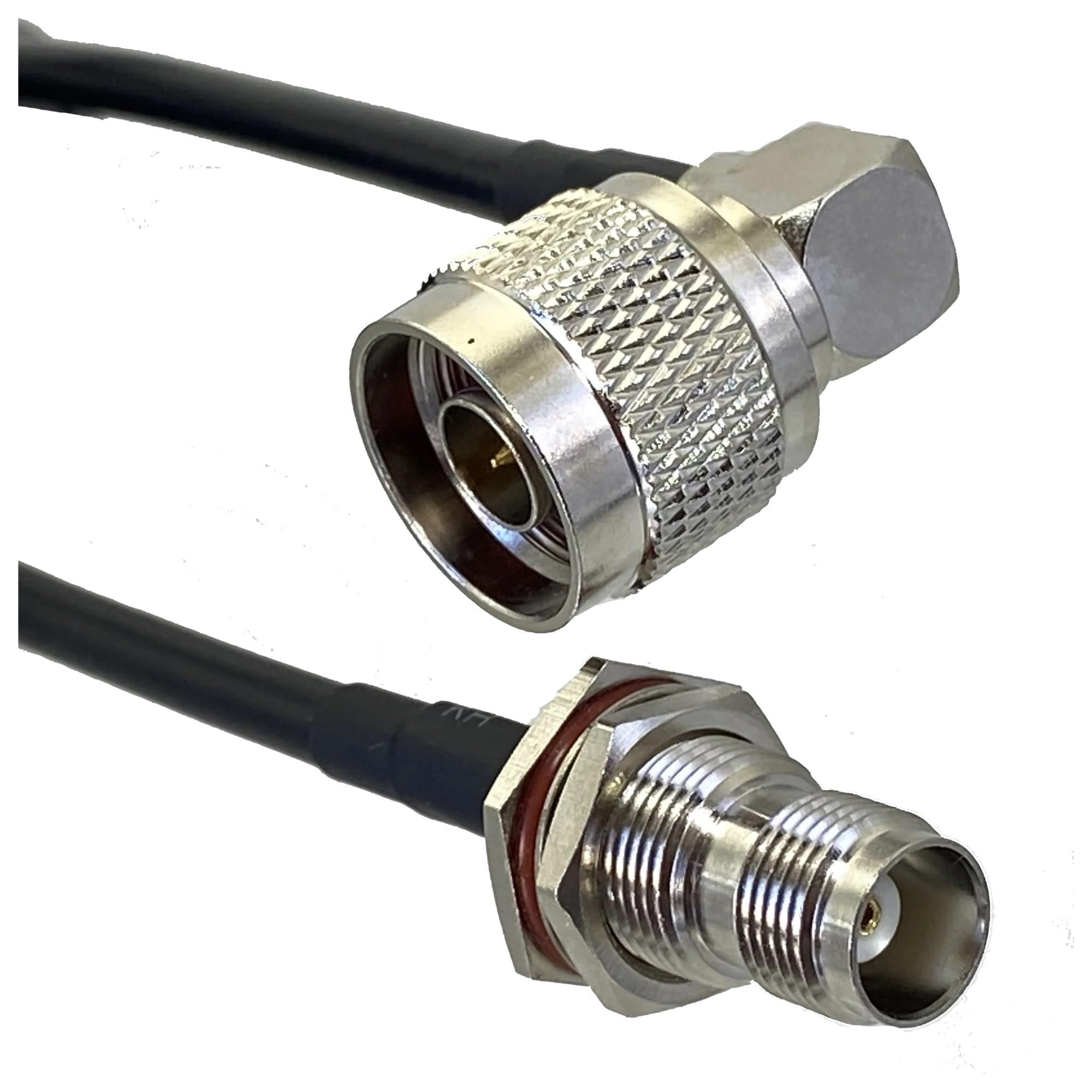 Cavo jumper RF dritto e ad angolo retto RG58 N a TNC RP TNC maschio e jack femmina 6 pollici ~ 30 m(N M90 to TNC F,5M)