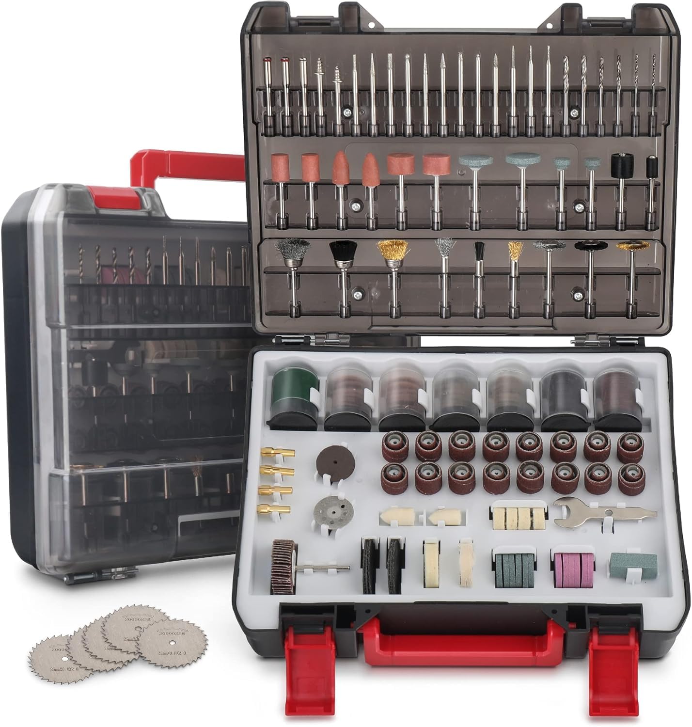 Hi-Spec Set de 305 Accesorios para Herramienta Rotativa. Compatible con portabrocas de 3.2mm. Lija, corta, pule, perfora y más. En un práctico estuche portátil