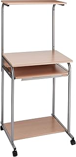 Nakabayashi PRE-101NM Computer Rack, Slim Type, Natural Wood Grain