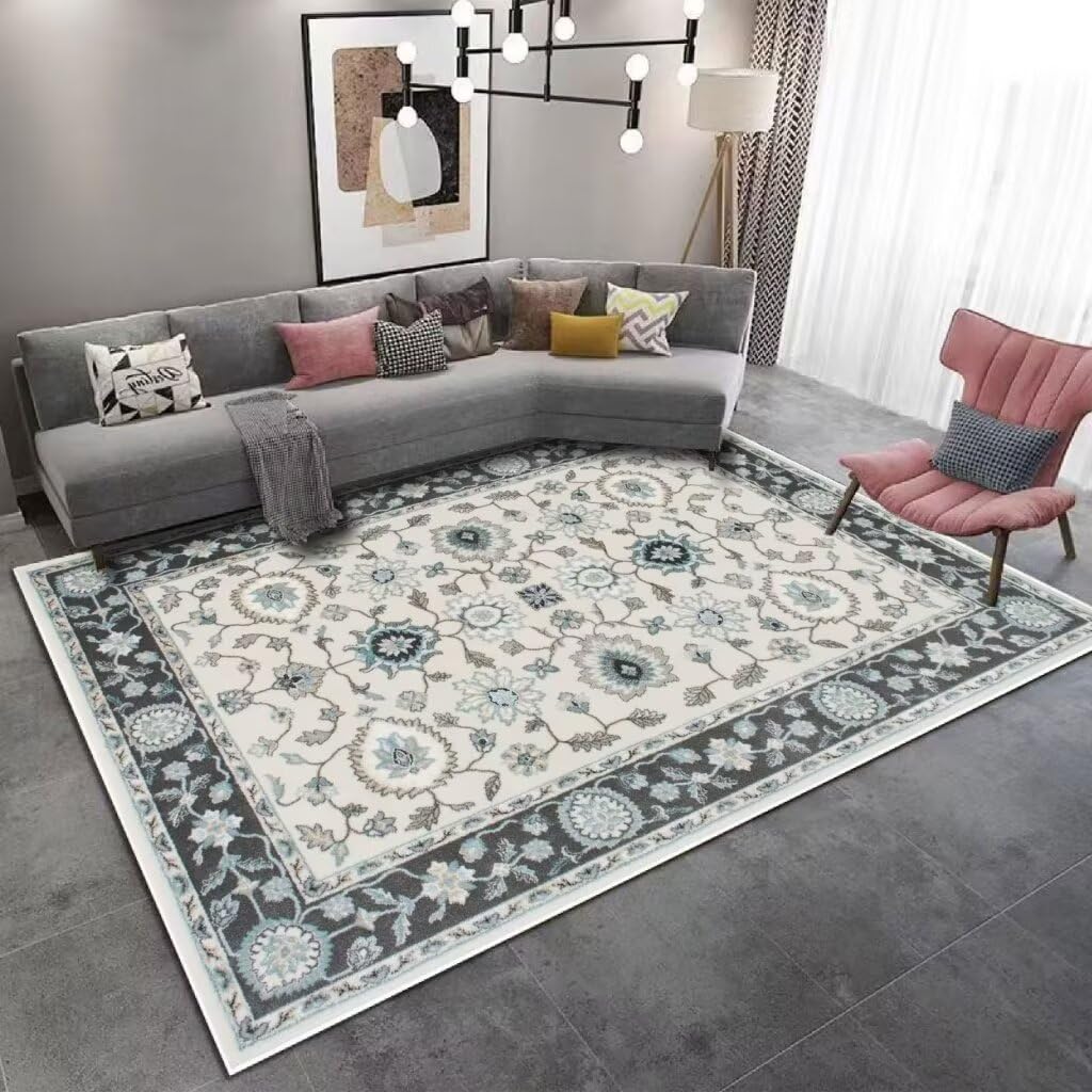 Tapis de salon lavable et antidérapant avec petit tapis de chambre en velours