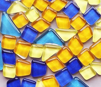 Mosaic Tiles 110 Pieces / 200 g Pack of Crystal Freestone Mosaic Mosaic Tile Supplies for Home Decoration, DIY Crafts, Plates, Picture Frames, Flowerpots 12 cm Irregular Tiles HaAgen Dazs