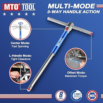 MTO Metric T-Handle Spinner Allen Key Wrench Set, 8-Piece 2