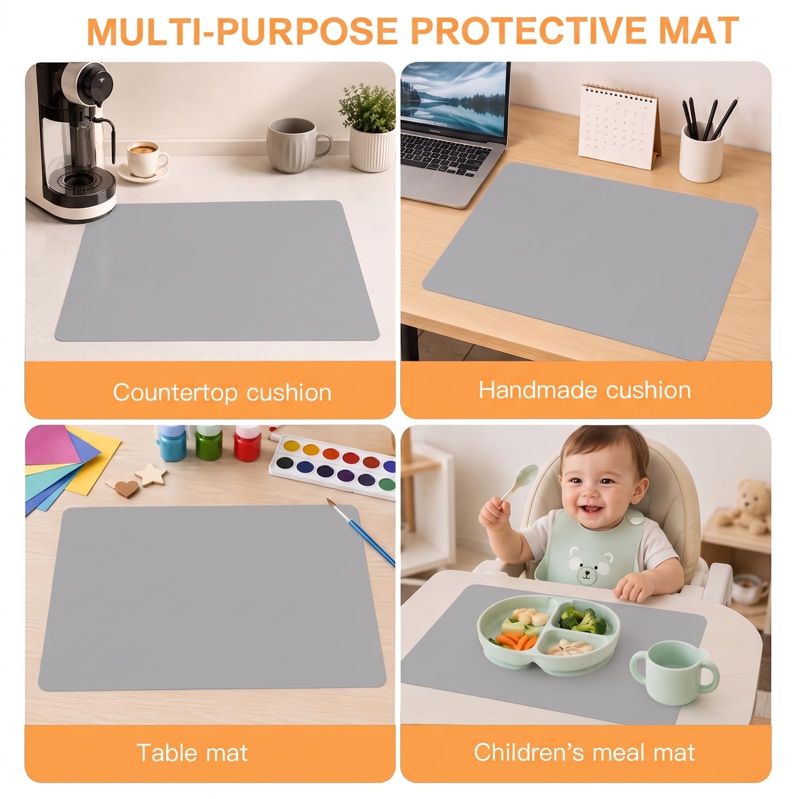 Tapis Silicone Grand,Tapis Patisserie 120x60x0,2cm,Idéal Pour la Cuisine | Imperméable, Antidérapant, Résistant à La Chaleur, Découpable En Set De Table, Tapis De Travail Ou Tapis De Bar