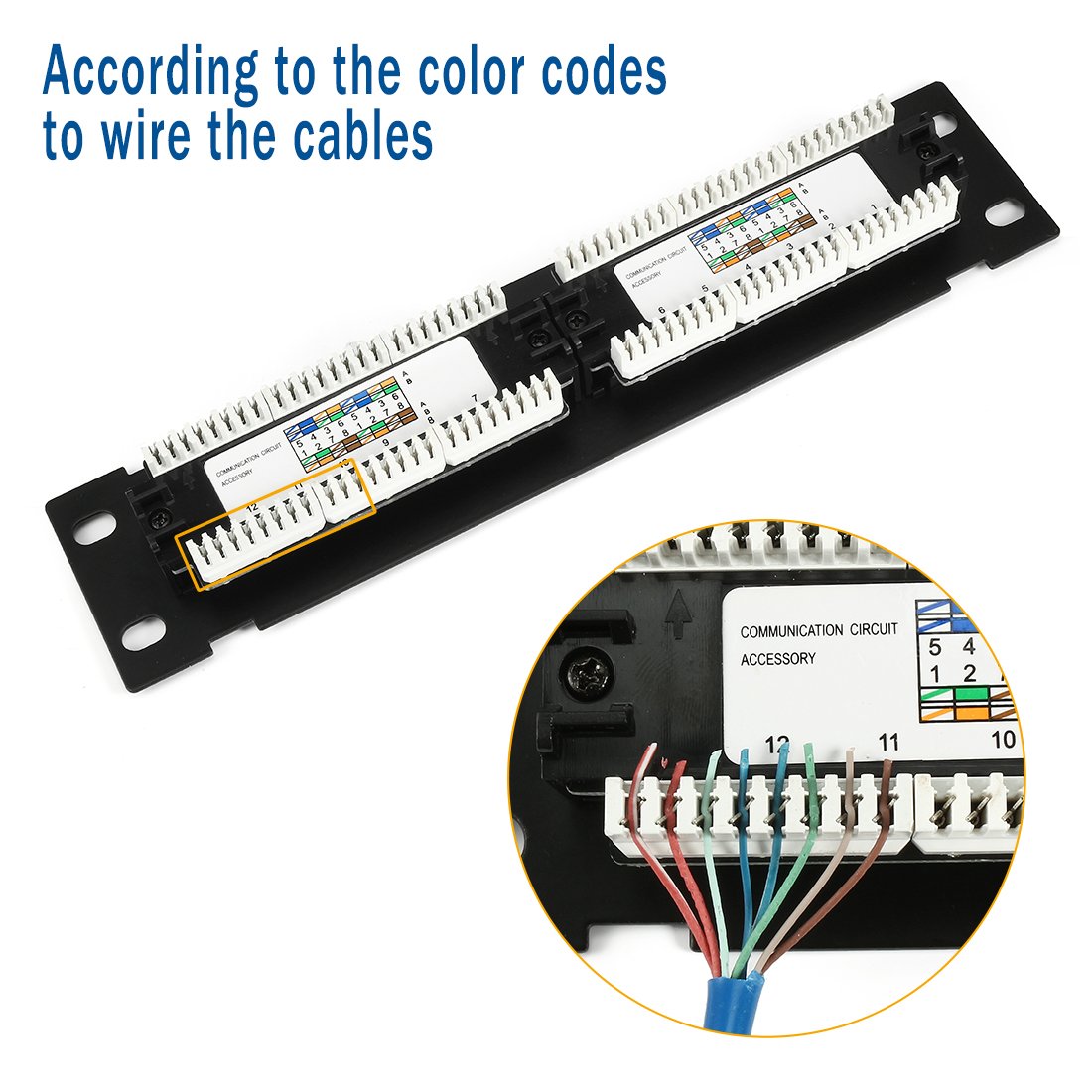 sourcing map 12-Hafen Kat.6 UTP-Unsheilded Patch Panel RJ45 Ethernet mit Wandhalterung