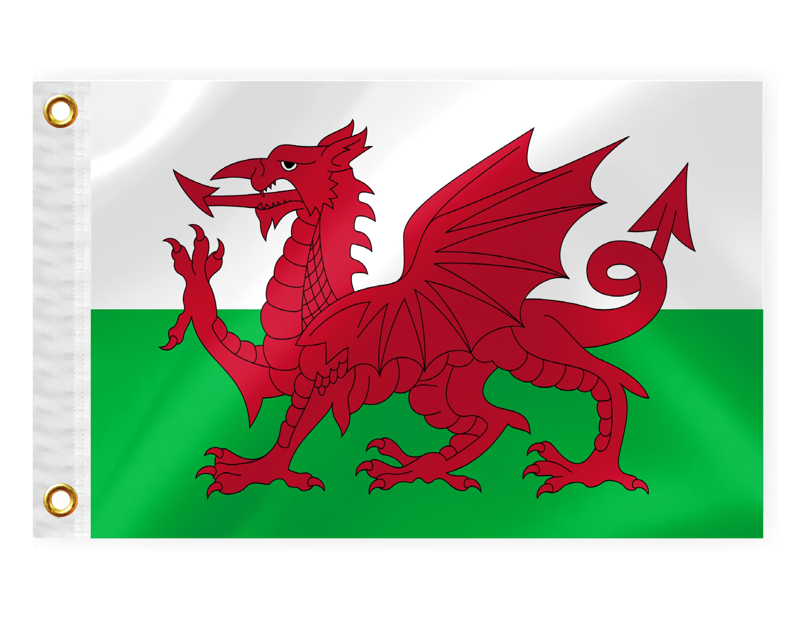 Welsh Boat Nautical Flag 12x18IN Double Sided Welsh Marine Banner Nylon Small Yacht Sail Pontoon ATV Bike Truck Motorcycle Flag with 2 Brass Grommets