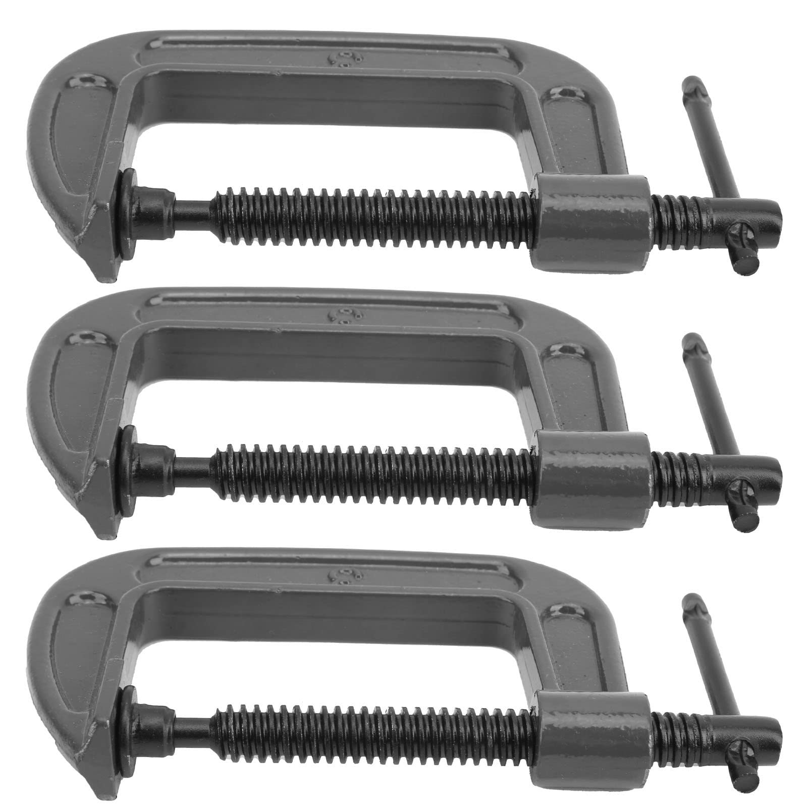 C Huella C, Afermo de Servicio Pesado C Clampas de Trabajo de Madera 3 Piezas C CLAMP CADORWORKING MALEABLED SIDRILLE CLAMP C JUEGO PARA Soldadura y Edificio de Carpintería de Carpintería de Bricolaje