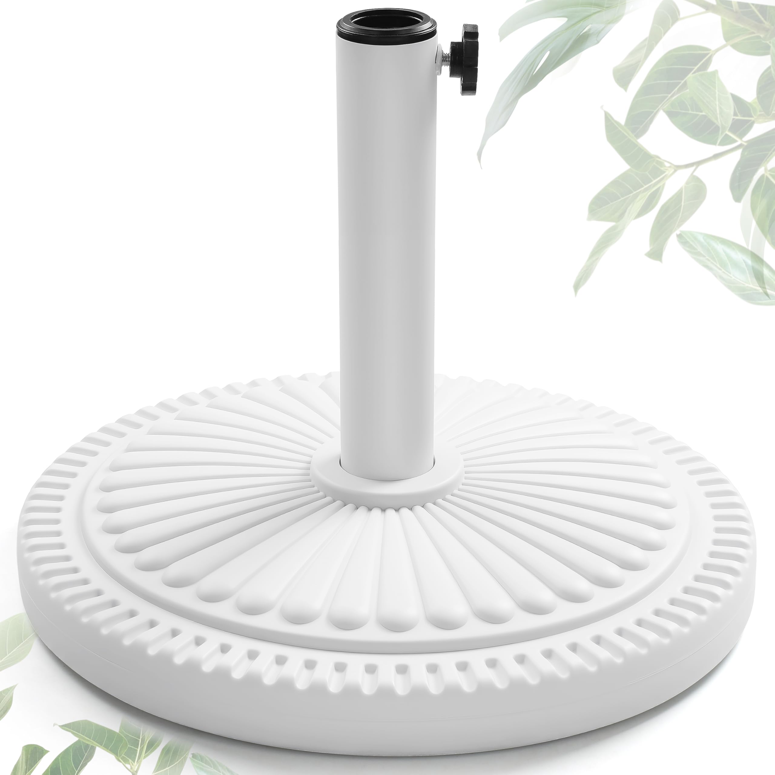 Photo 1 of ***STOCK PHOTO FOR REFERENCE ONLY***

FRUITEAM 23-lbs Round Patio Umbrella Base Pre-Filled Umbrella Stand 15" Sun-Flower-Pattern Heavy Duty Market Umbrella Base Stand for Patio, Outdoor, Swimming Pool, White