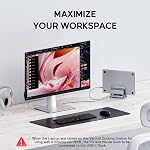 Vertical MacBook Station d'accueil, PULWTOP Station d'accueil pour Mac mini avec cas M.2 NVMe pour MacBook Pro/Air, 4K@60Hz HDMI, 2USB C 10Gbps, SD/TF, 100W PD, RJ45, 2 USB A pour les ordinateurs portables Windows