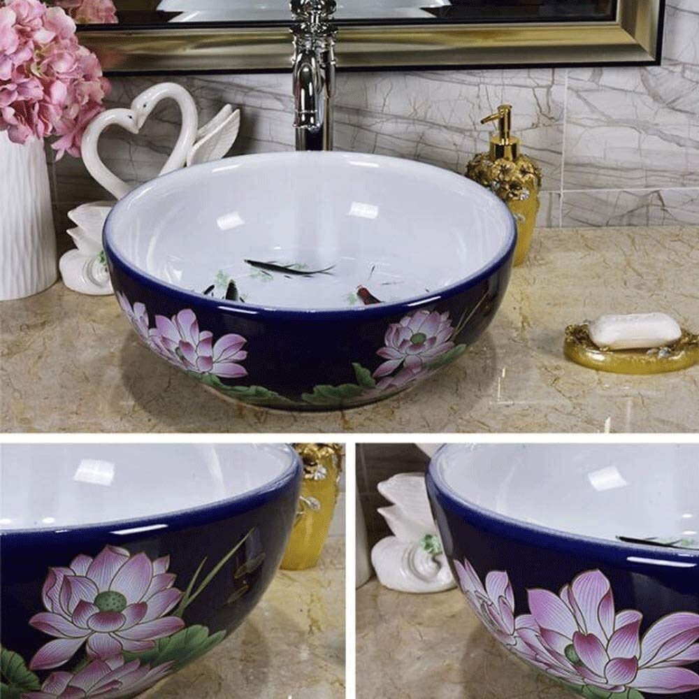 Szafka Pod Umywalkę Z Umywalką, Umywalka Łazienkowa, Umywalka Nablatowa, Ceramiczna Umywalka Nablatowa, Umywalka Łazienkowa Nablatowa, Okrągła, Porcelanowa, W Europejskim Stylu Pasterskim