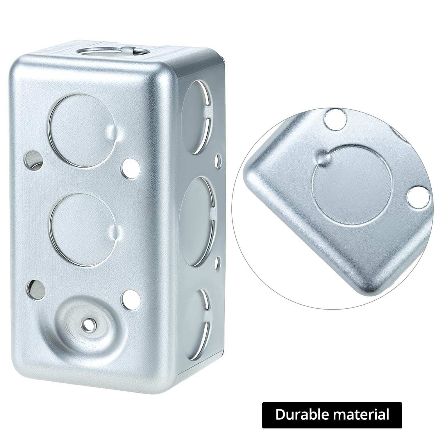 QWORK Electrical Box 12-Pack, 4x2 Inch Outlet Box,13 Cubic Inches, Ten 1/2 Inch Knockouts Electrical Box,1-7/8" Deep, Galvanized Steel — Amazon image 7