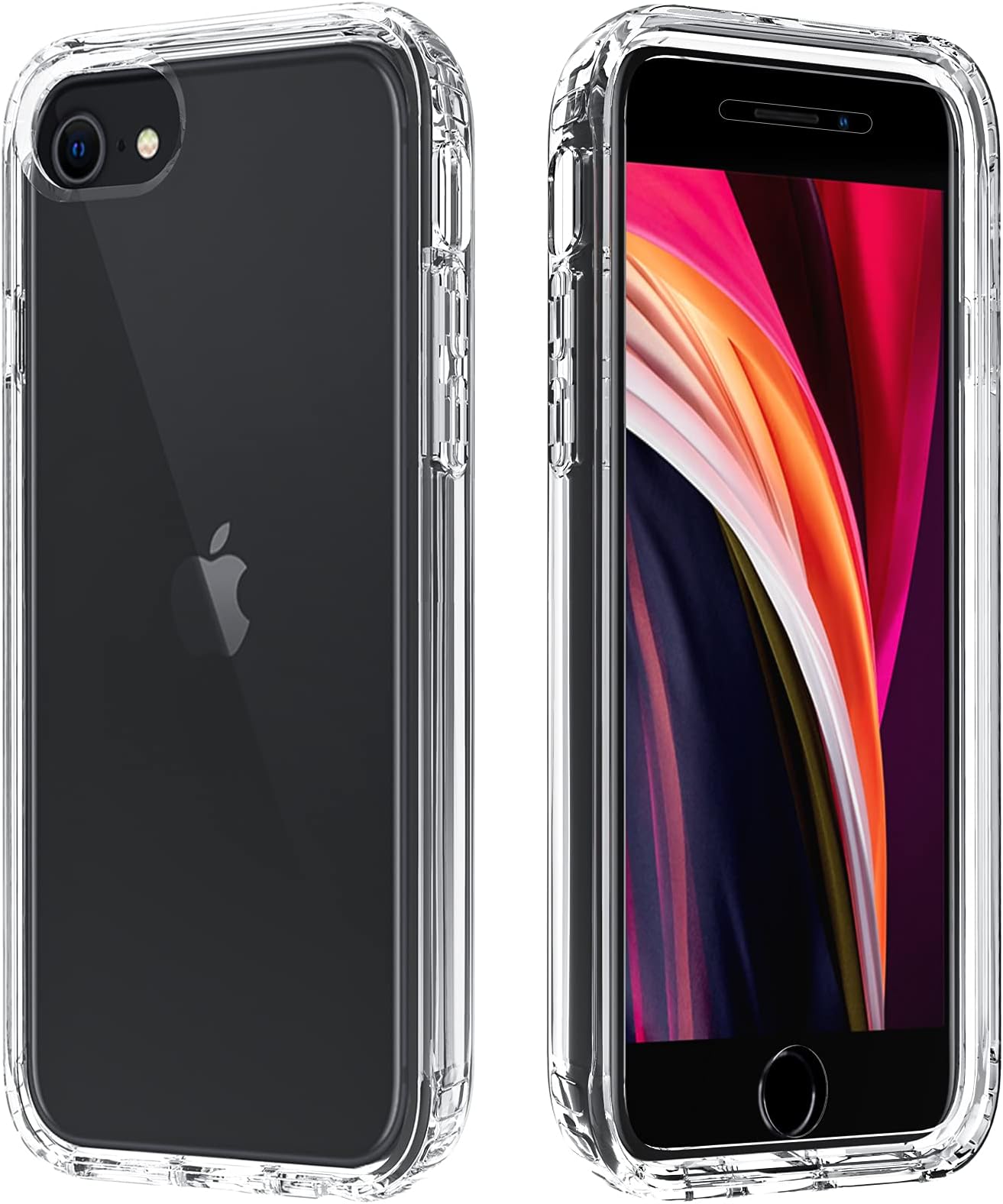 BESINPO Clear Case for iPhone SE 2020 Case, iPhone 8/7 Case, iPhone 6s/6 Case Full-Body Built-in Screen Protector Anti-Yellow Anti-Scratch Shockproof Cover Case for 6 6s 7 8 iPhone SE 2020 (4.7 inch)