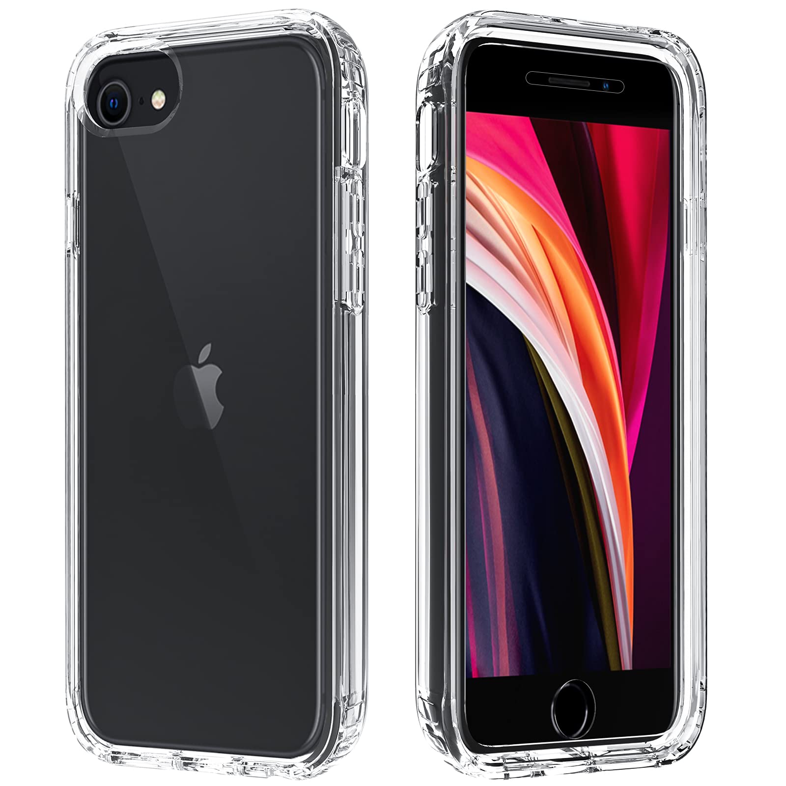 BESINPO Clear Case for iPhone SE 2020 Case, iPhone 8/7 Case, iPhone 6s/6 Case Full-Body Built-in Screen Protector Anti-Yellow Anti-Scratch Shockproof Cover Case for 6 6s 7 8 iPhone SE 2020 (4.7 inch)