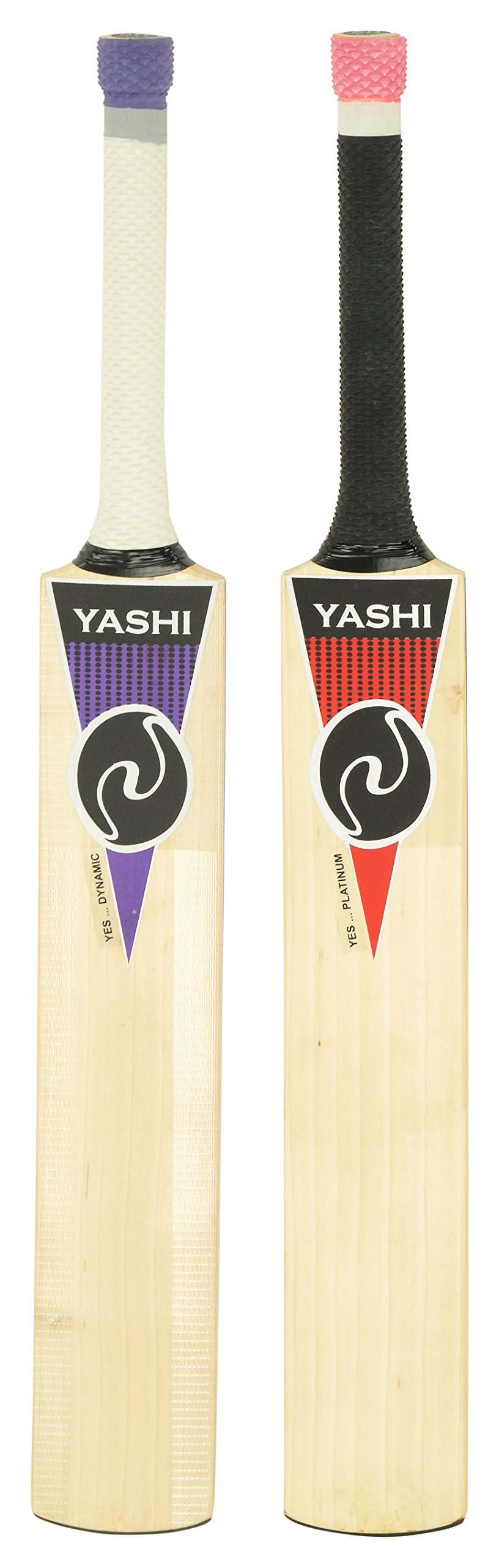 Yes Dynamic and Yes Ultimate Cricket Bats, Combo of 2, Long Handle (Off-White)