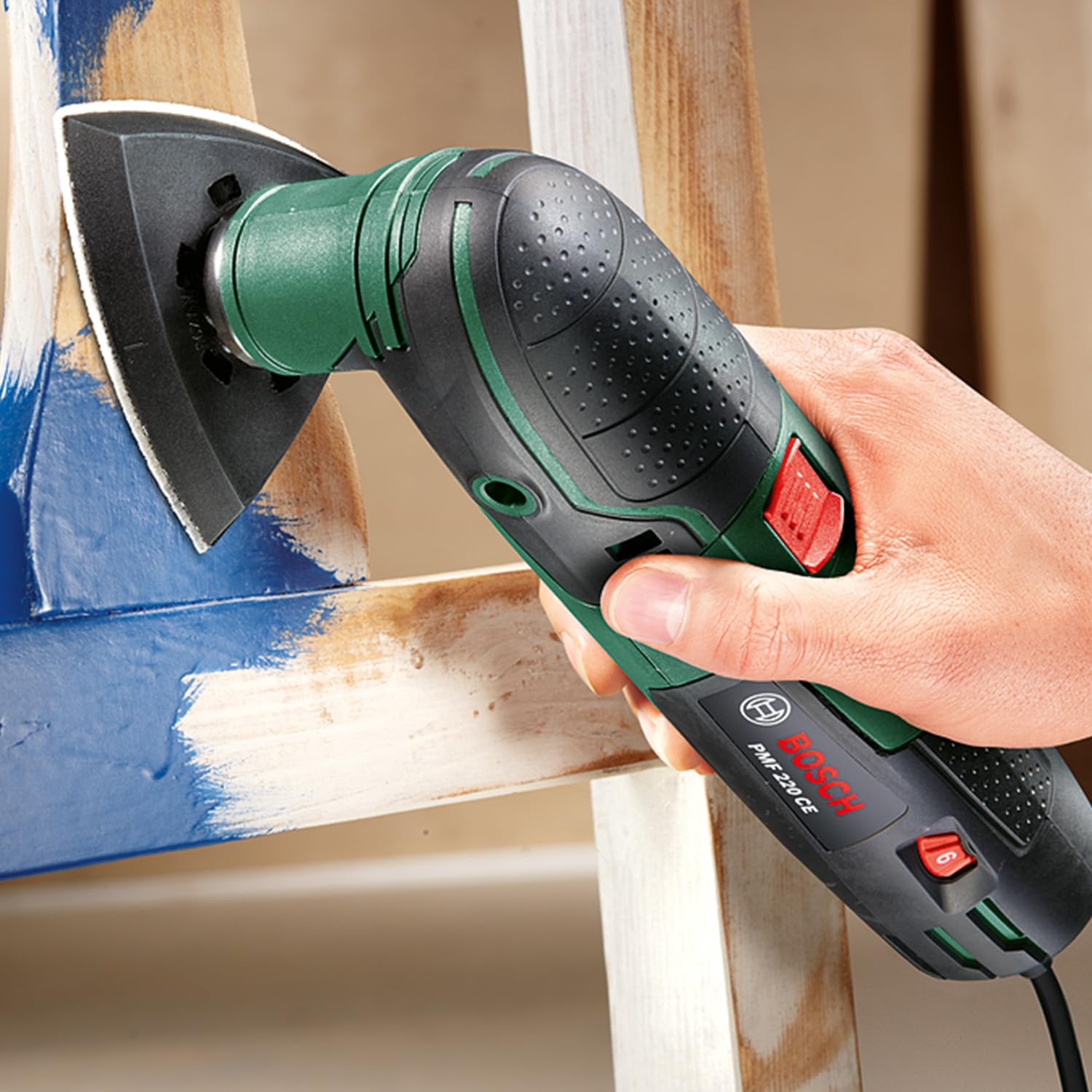 Bosch Herramienta multifuncional PMF 220 CE juego (220 vatios, maletín de transporte)