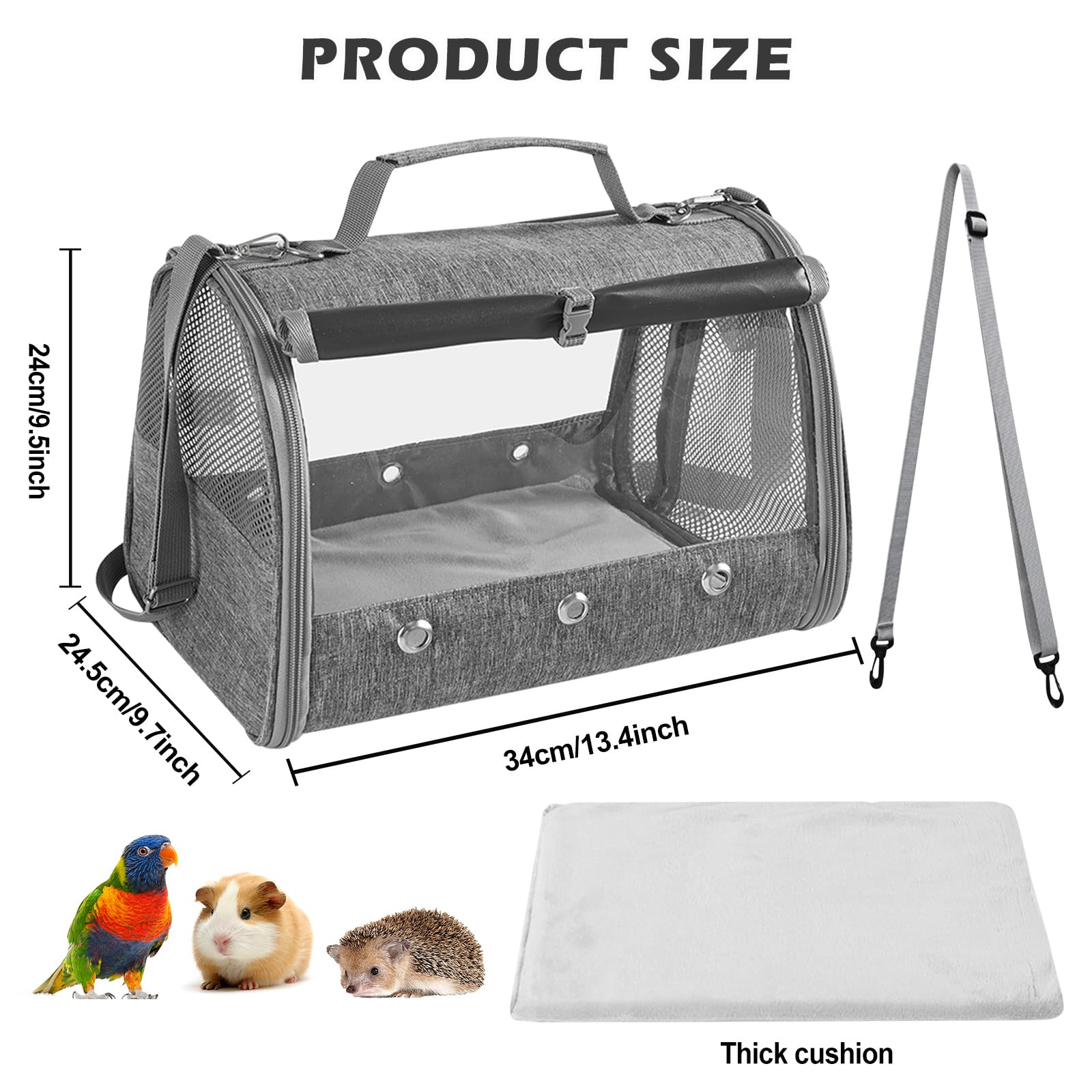 Petit sac de transport pour animal de compagnie avec coussin, sac de transport pour petit animal, boîte de transport pour chat avec ouverture latérale, sac de transport pour cochon d'Inde, boîte de