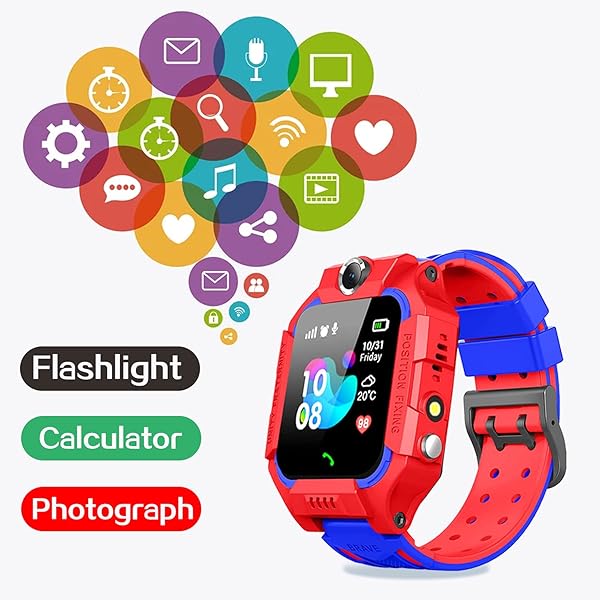 WAYNORER orologio per smartphone impermeabile per bambini con funzione di chat vocale ad alta definizione LBS sveglia SOS gioco di matematica torcia regali per ragazzi e ragazze PINK