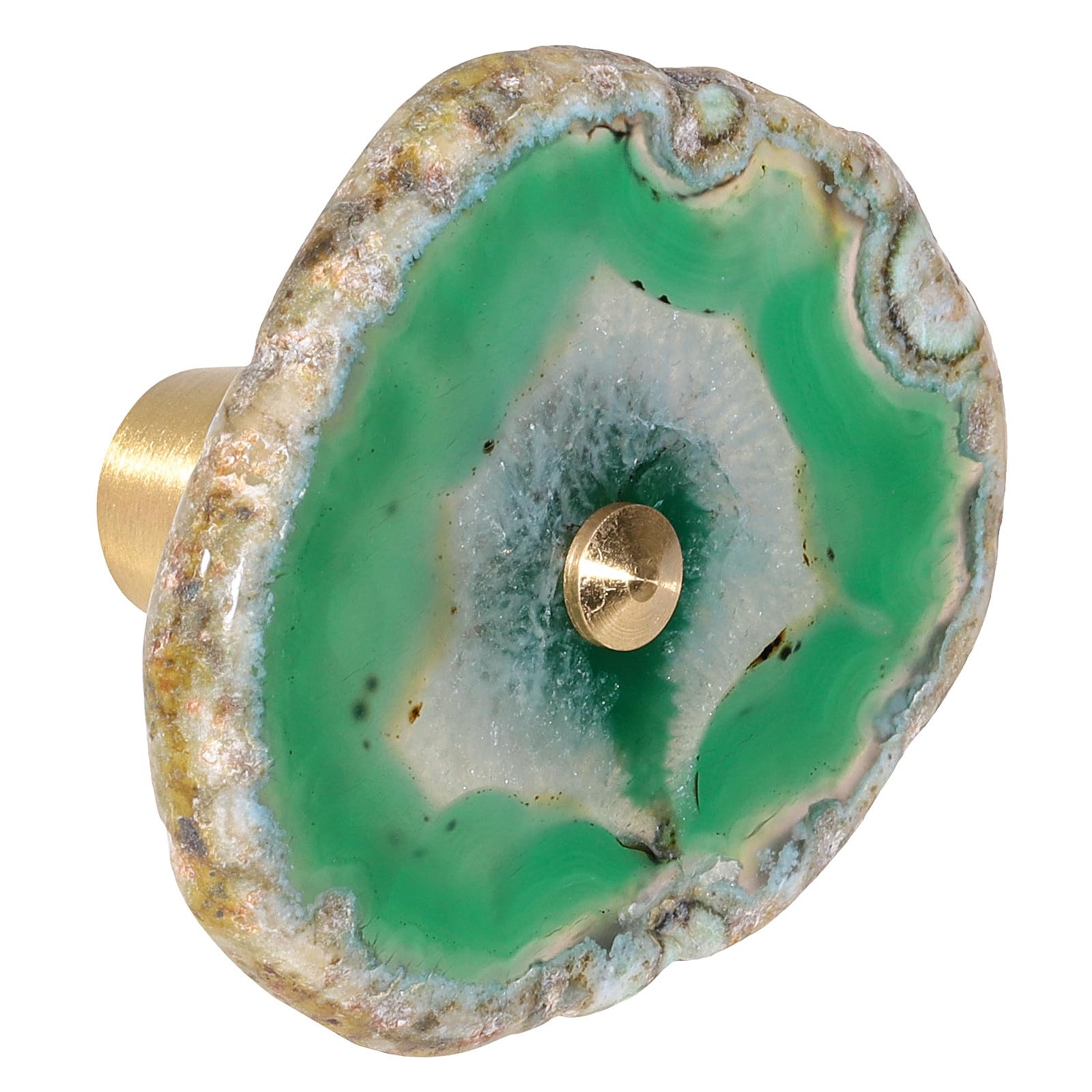 Mookaitedecor Set Of 4 Natural Agate Crystal Drawer Knobs With Screws, Irregular Crystal Stone Handles Pulls For Cupboard Cabinet Wardrobe Kitchen Unique Decorative Furniture Brass Knobs