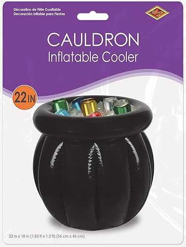 Miniatura 5 de Beistle Enfriador inflable para bebidas de caldero para fiestas de Halloween 22 x 18 pulgadas