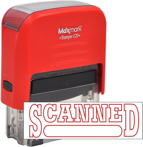 Sello de goma autoentintado escaneado con tinta roja