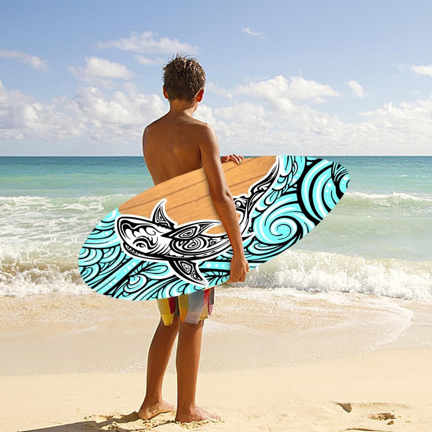 SIMPLETEK - Skimboard Tavola da Surf per Bambino 89 x 50 cm 680 grammi Spiaggia Gioco Bambini Sport Acqua Mare