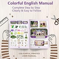 Vista 5 de MAGQOO Casa de muñecas de madera 3D, kit de casa de muñecas en miniatura con muebles, kit de teatro de caja de bricolaje 1:100