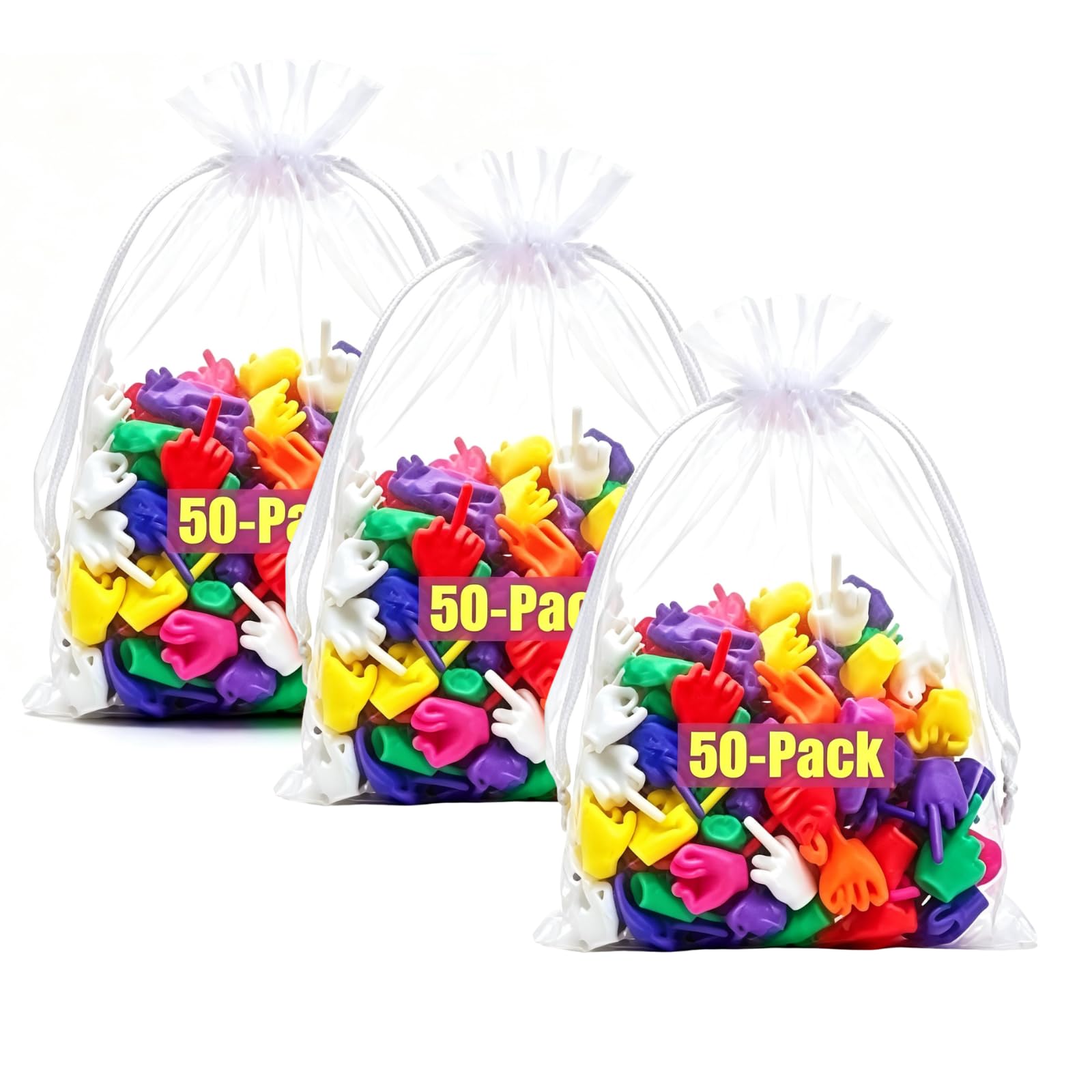 Hi-Y2Kgirls Mini Middle Fingers, 50/100 PCS 2026 New Colorful Novelty Gag Gift, Middle Finger Gifts for Adults, Christmas White Elephant Stocking Stuffers Party Favors, Office Prank Desk Decor