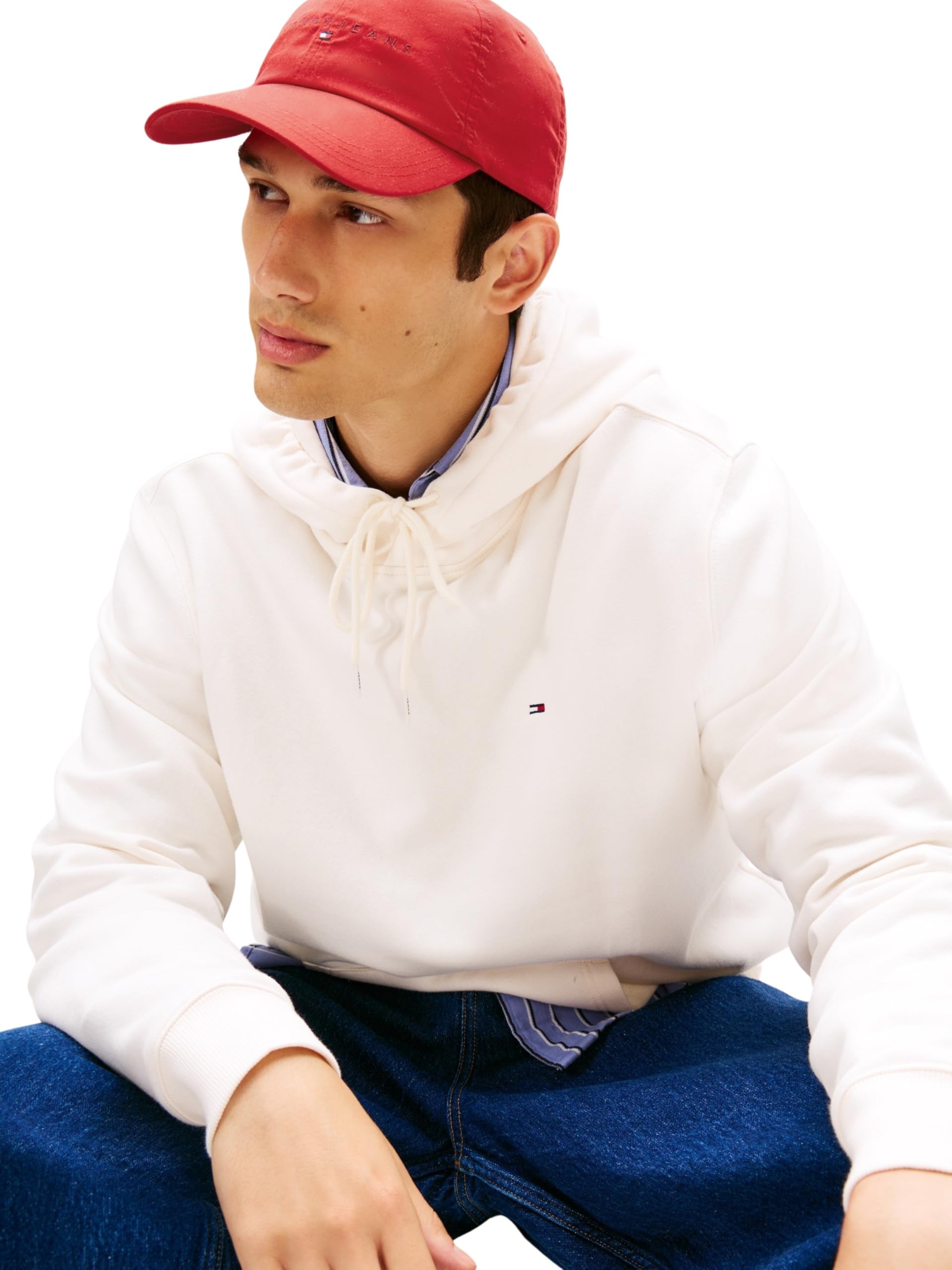 Tommy Jeans Tjm Reg S Flag Hoodie Ext Dm0dm20742 Felpa con Cappuccio Unisex - Adulto (Pacco da 1)