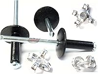 Vista 11 de Remaches Pop de aluminio negro plano de 3/16 "cabeza grande explosión de plátano Peel Back Fasteners .125 - .560 Grip Range